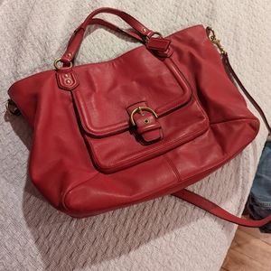 Coach Campbell Red Leather Tote